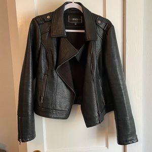BNCI Black faux leather jacket, large, lined